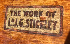 The firms decal signature: "The Works of L.&J.G. Stickley". Circa 1912-1918.